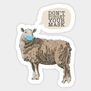 Sheep Wearing A Face Mask Sticker